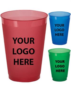 16oz Plastic Frosted Cups Colored