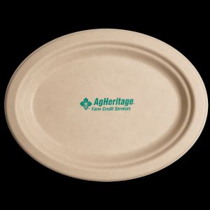 10 inch Kraft Oval Compostable Paper Plate
