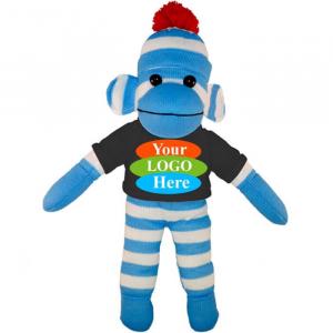 Blue Sock Monkey in T-shirt 10”