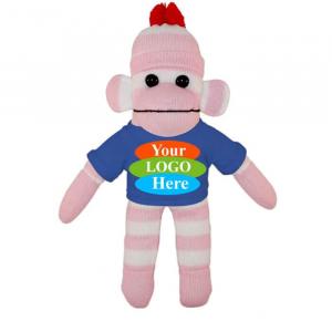 Pink Sock Monkey in T-shirt 10”
