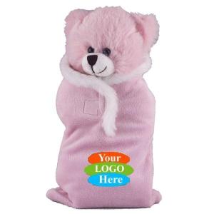 Soft Plush Pink Bear in Baby Sleep Bag Stuffed Animal 12"