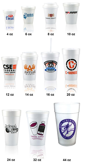 Custom 12 Oz. Foam Cups