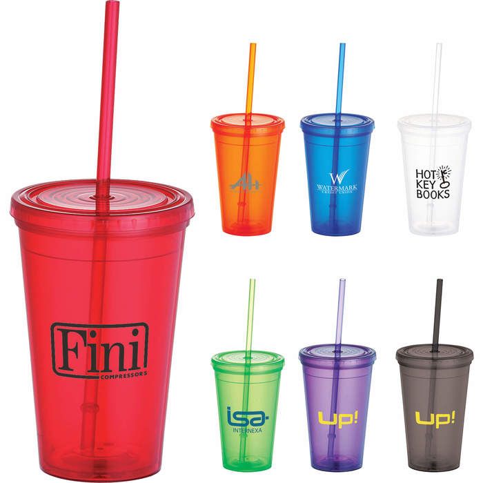 Iceberg 16 oz Tumbler with Straw Customized, Imprinted Logo