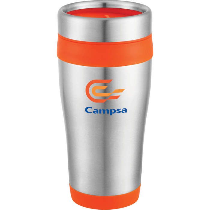 Carmel 16 oz Travel Tumbler - Stainless Steel Orange