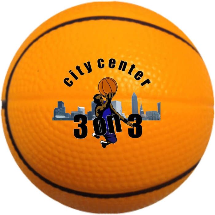 Imprinted Basketball Stress Ball - 2.5