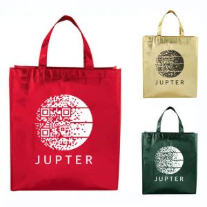 Metallic Laminated Shopper Tote