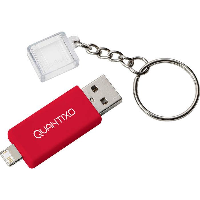 Slot 2-in-1 Charging Keychain - Red 