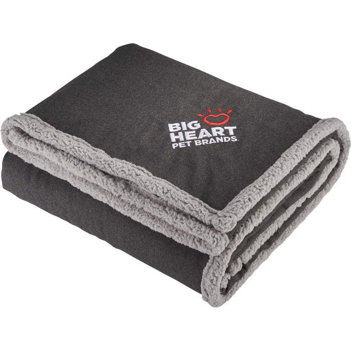 Oversized Wool Sherpa Blanket - Charcoal