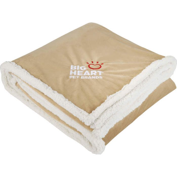 Cambridge Oversized Sherpa Blanket - Tan