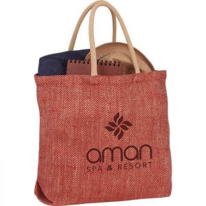 Herringbone Jute Tote