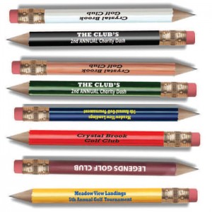 Round Golf Pencil with Eraser