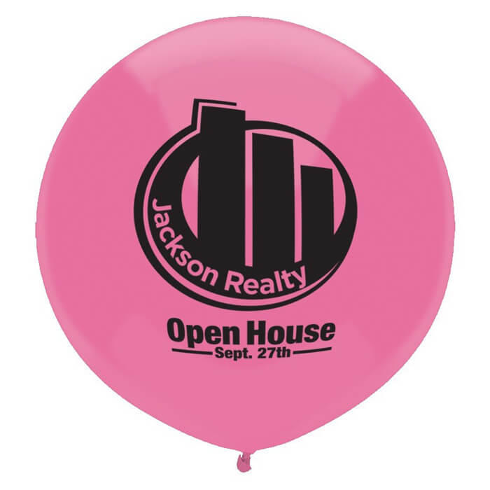 17" Round Outdoor Crystal and Fashion Balloons - Dark Pink