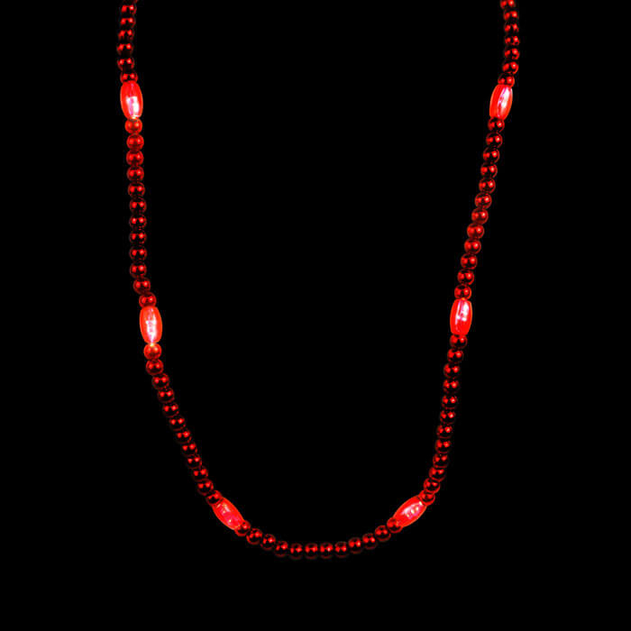 30 Inch Light Up Bead Necklace - Red 