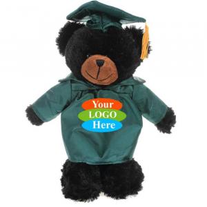 Black Teddy Bear in Graduation 12"