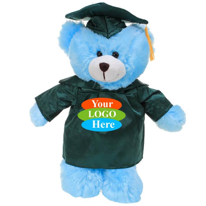 Blue Teddy Bear in Graduation 8"