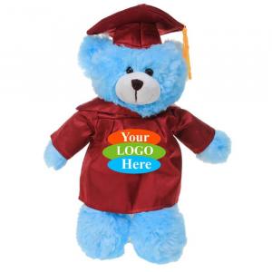 Blue Teddy Bear in Graduation 12"