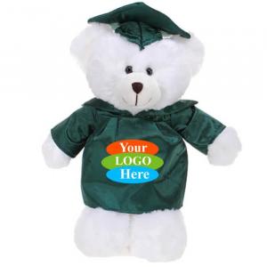 White Teddy Bear in Graduation 12"