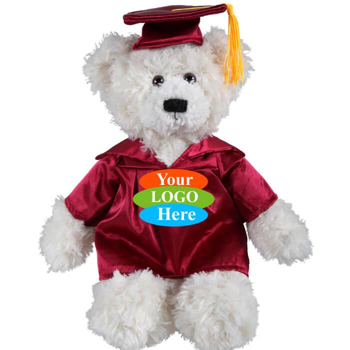 Blue Curly Sitting Bear in Graduation 6"