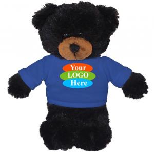 Black Teddy Bear in T-Shirt 12"