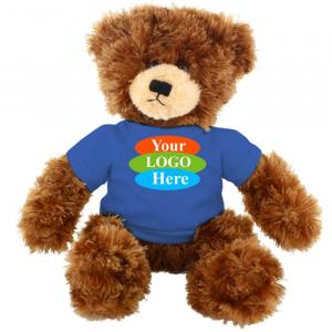 Chocolate Brandon Bear in T-shirt 12"