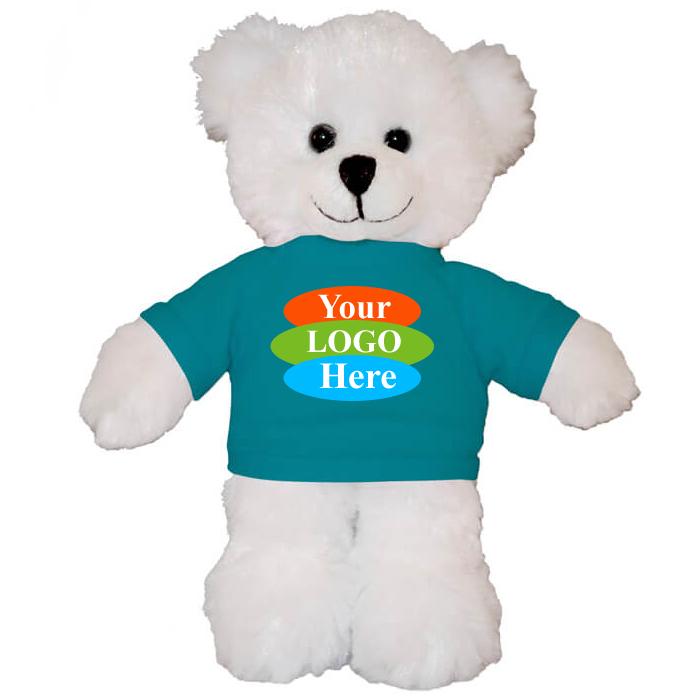 White Teddy Bear in T-shirt 8”