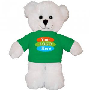 White Teddy Bear in T-Shirt 12"