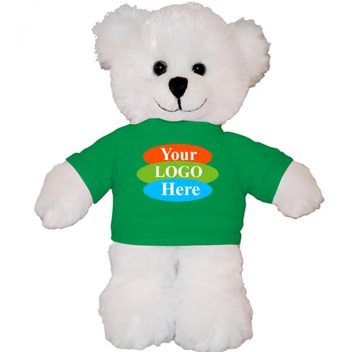 White Teddy Bear in T-shirt 12"