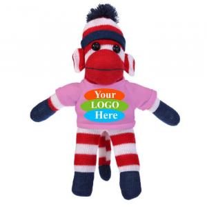 Patriotic Sock Monkey in T-shirt 10”