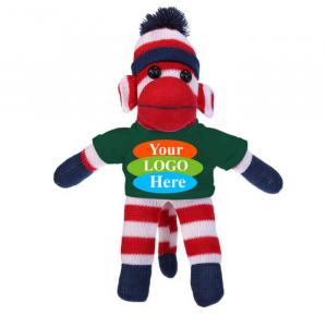 Patriotic Sock Monkey in T-Shirt 16"