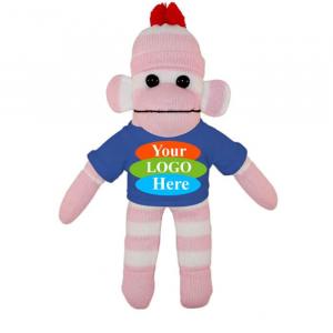 Pink Sock Monkey in T-Shirt 10”
