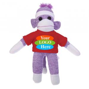 Purple Sock Monkey in T-Shirt 10”