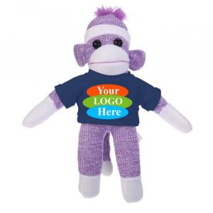 Purple Sock Monkey in T-shirt 16"