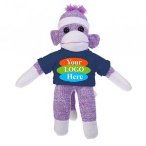 Purple Sock Monkey in T-Shirt 16"