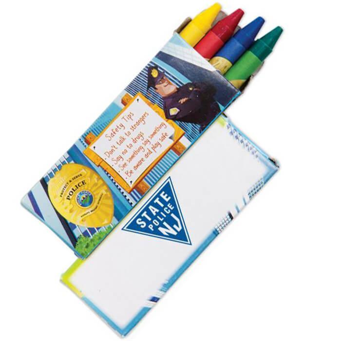 4 Pack Police Crayons