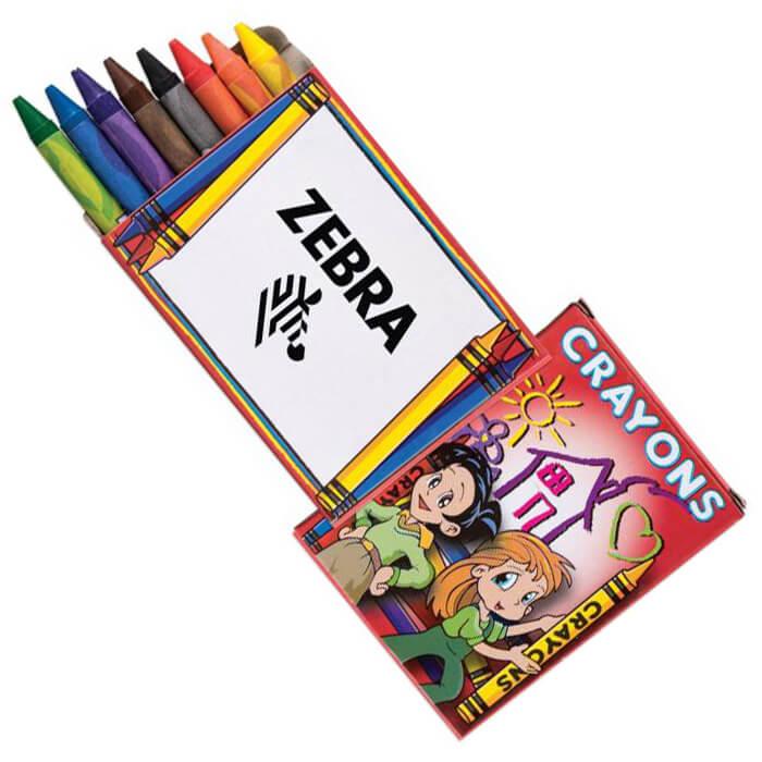 Custom 6 Pack Kids Crayons  Personalized Logo Imprinted Kids Crayon