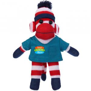 Patriotic Sock Monkey in Scrub Shirt 12”