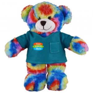 Tie Dye Bear in Scrub Shirt 12”