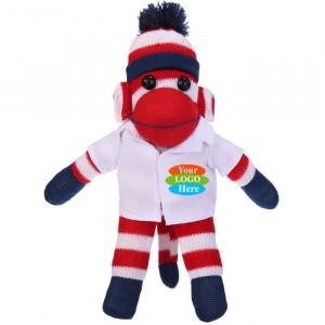 Patriotic Sock Monkey in Doctor Jacket 12”
