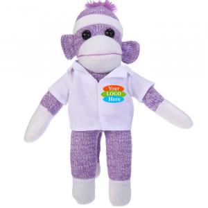 Purple Sock Monkey in Doctor Jacket 12”