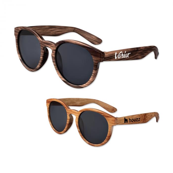 Wood Round Lens Sunglasses