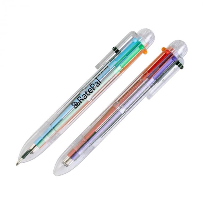 Six Color Pen With Clear Tube
