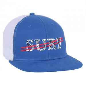 Medium Profile Brushed Cotton Flat Bill with Trucker Mesh