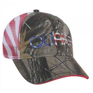 Real Tree Hardwood with Contrast Sandwich & Screen Printed USA Flag on Back