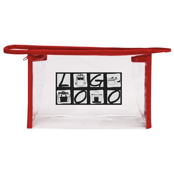 Transparent Zip Pouch - Red 