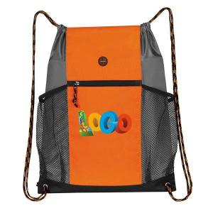 Two-Tone Multi-Pockets Drawstring Pack