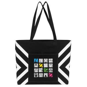 Geometric Print Accent Tote