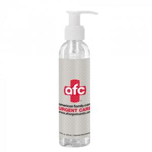 8 oz Clear Sanitizer in Clear Bottle with Pump