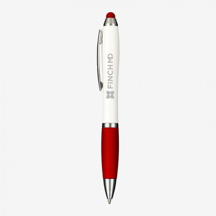 Nash Ballpoint Stylus with Antimicrobial Additive - White Red
