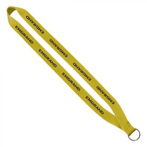 3/4" Polyester Lanyard with Sewn Silver Metal Split-Ring