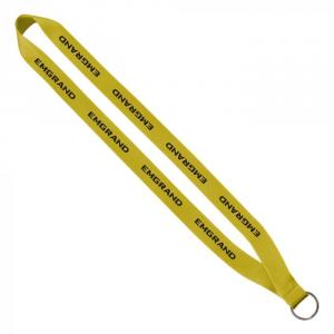 3/4" Polyester Lanyard with Sewn Silver Metal Split-Ring